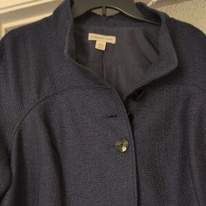 Coldwater Creek Navy Textured Blazer